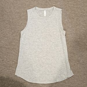 Athleta Grey white striped tank top size M